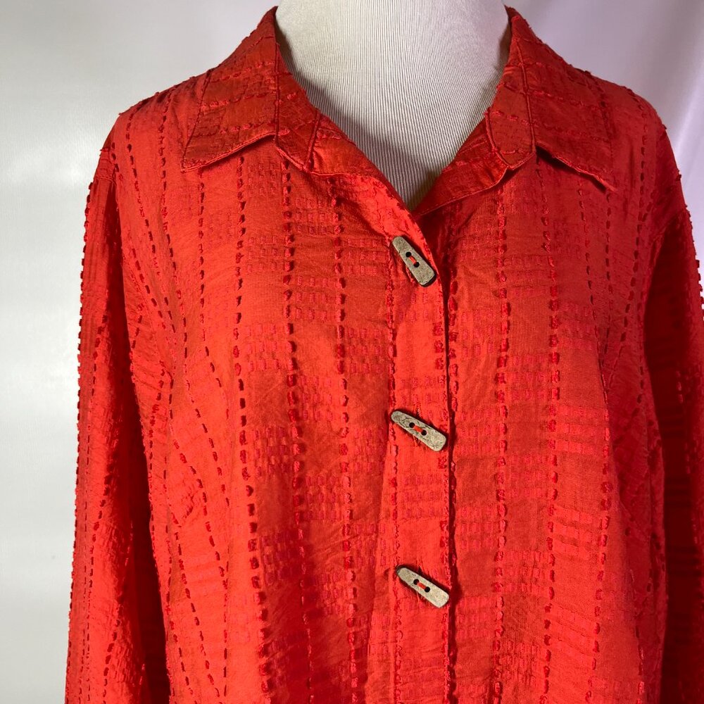 NWT Multiples Plus Size 2X Button-Front Tunic Shi… - image 9